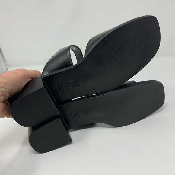 Unisa Black Chunky Heel Slip On Sandals - Picture 6 of 8